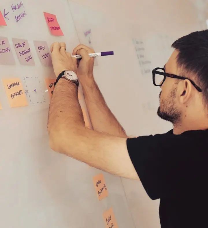 A CodeFish Studio team member undertaking a scoping workshop