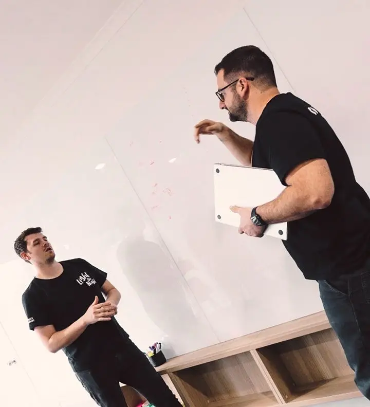 CodeFish Studio team members in a workshop