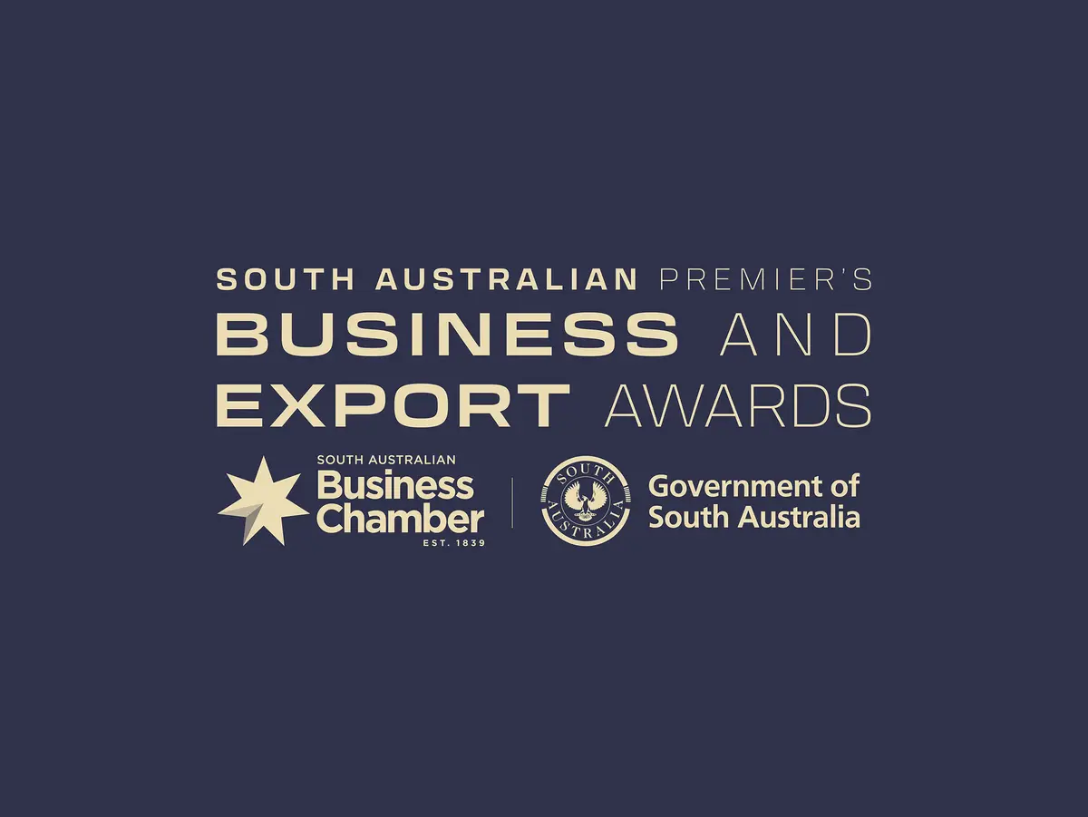 South Australian Premier's Business and Export Awards logo on navy